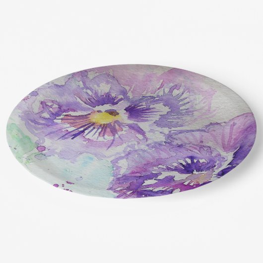 Bord Paarse Pansy Flower Pattern (Gekanteld)