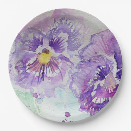 Bord Paarse Pansy Flower Pattern