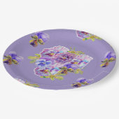 Bord Paarse Pansy Flower Pattern (Gekanteld)