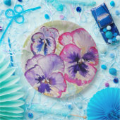 Bord Paarse Pansy Flower Pattern (Feest)