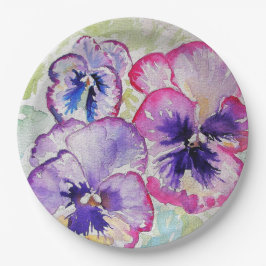 Bord Paarse Pansy Flower Pattern