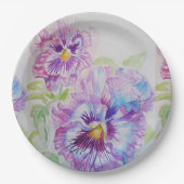Bord Paarse Pansy Flowers Pattern Paper (Voorkant)