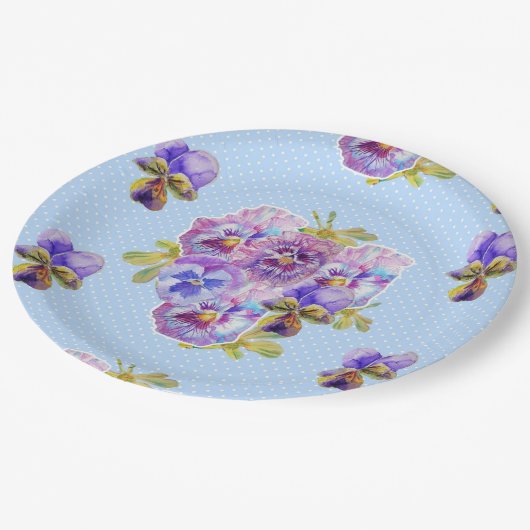 Bord Paarse Pansy punt Flowers Pattern (Gekanteld)