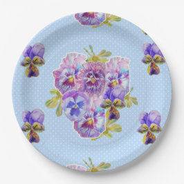 Bord Paarse Pansy punt Flowers Pattern