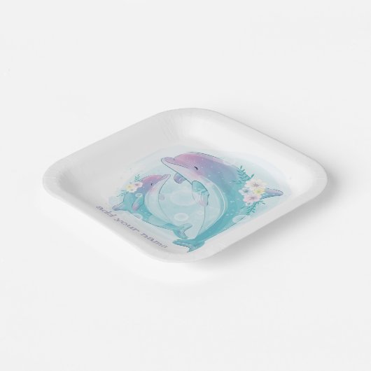 Bord PAPIER : KINDEREN ZWANGER : DOLPHINS (Gebogen)