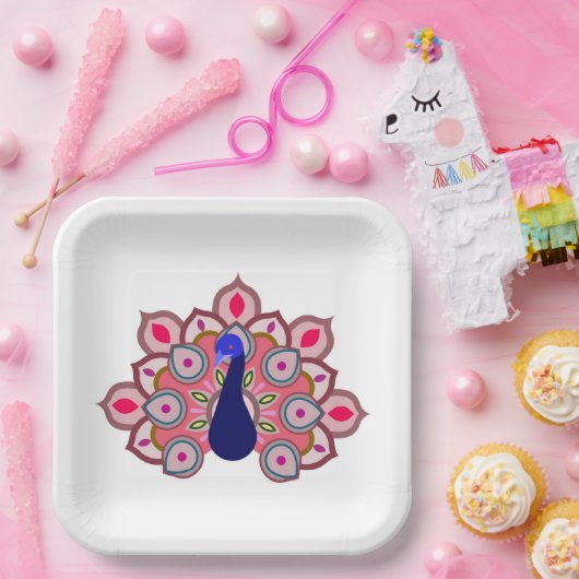 Bord PAPIER MET BEKNOPTE KUNST VAN VOGELS (Feest)