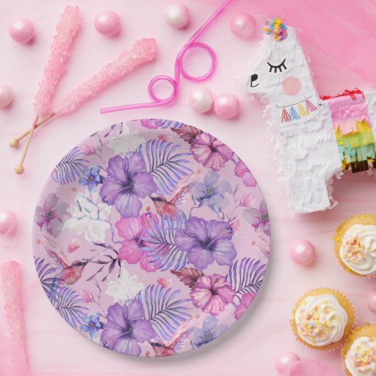 Bord PAPIER : WATERVERF HIBISCUS & HUMMINGBIRDS (Feest)