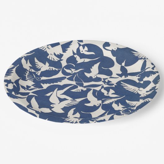 Bord PAPIER : WIET + BLAUW :1928 (Gekanteld)