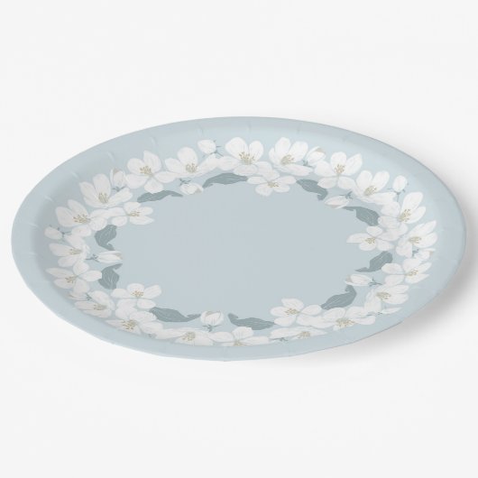 Bord PAPIER: WIT-CHERRY BLOSSOMS WREATH (Gekanteld)