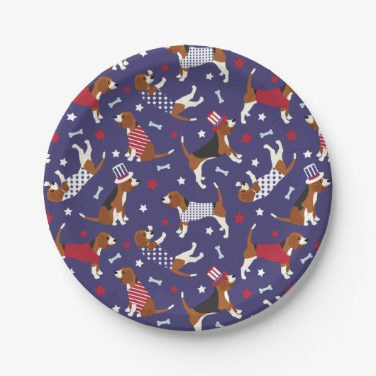 Bord Patriottisch beagle Dog Pattern Paper (Voorkant)