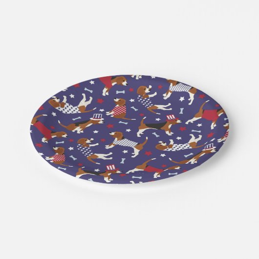 Bord Patriottisch beagle Dog Pattern Paper (Gekanteld)