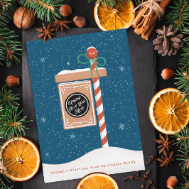 Bord 'Peperkoek te koop' Makelaar Feestdagenkaart