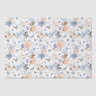 Bord Perzik Blush Blauwe Vogel Tissuepapier