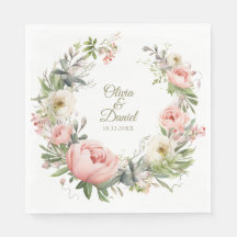 Bord Perzik en Blush Roze Bloemen Bruiloft