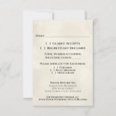 Bord Perzik of witte rozen Elegant Boho Weddenscha RSVP Kaartje (Achterkant)