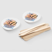 Bord Perzik Roos 50 en Fabulous Birthday Handwaaier (Niet-gemonteerd)