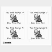 Bord  pop en piano Book Name Rechthoekige Sticker (Vel)