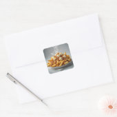 Bord Poutine Vierkante Sticker (Envelop)