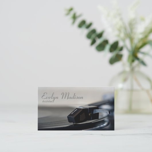 bord-record vinyldraaitabel visitekaartje (Staand voorkant)