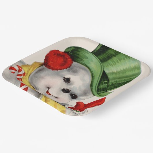 bord  retro-kerstsneeuwfeest (Gebogen)