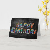 bord retro licence verjaard kaart (Gele Bloem)