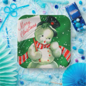 bord  retro sneeuwman kerstfeest (Feest)