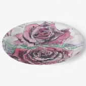 Bord rode roze bloemflessenpapier (Gekanteld)