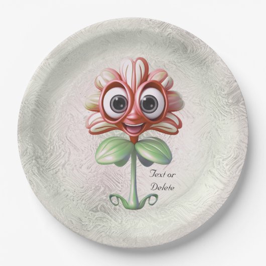 Bord rood bloempapier (Voorkant)
