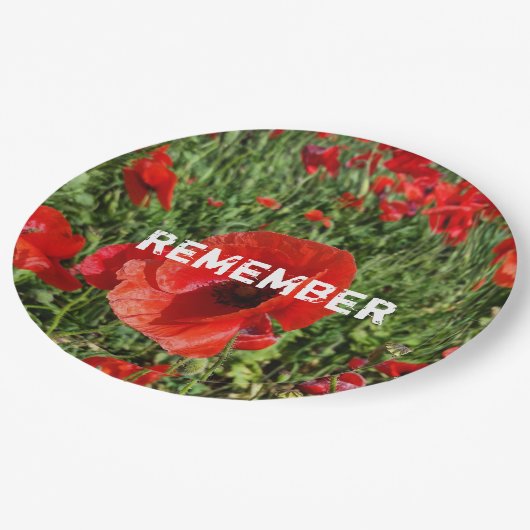 Bord rood papaver (Gekanteld)