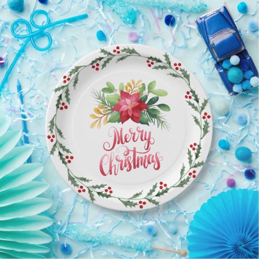 Bord rood poinsettia (Feest)