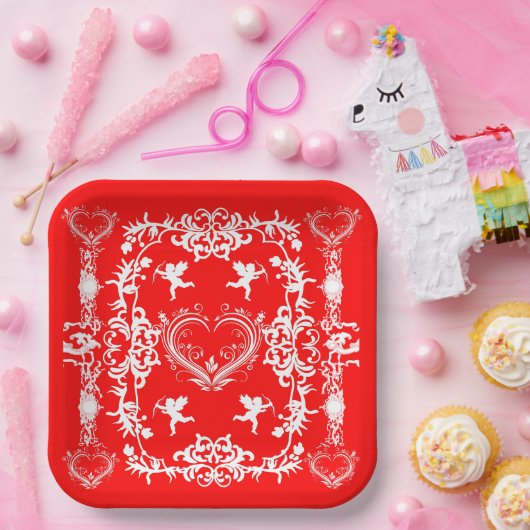 Bord rood Victoriaans Valentijnsdag (Feest)