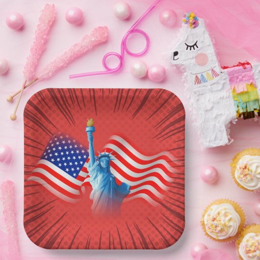 Bord rood wit blauw papier (Feest)