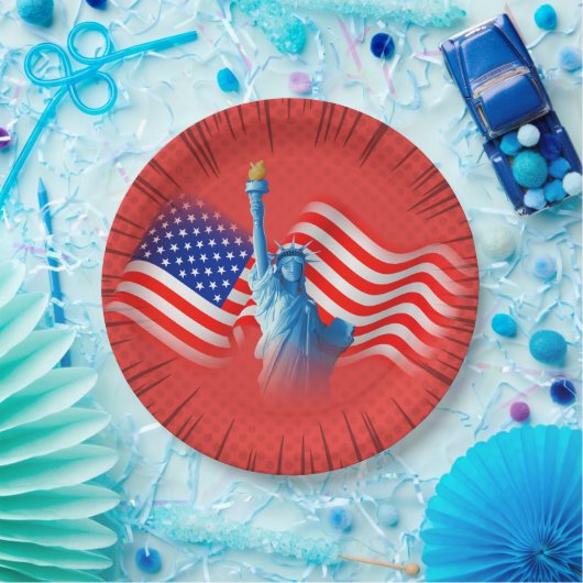 Bord rood wit blauw papier (Feest)