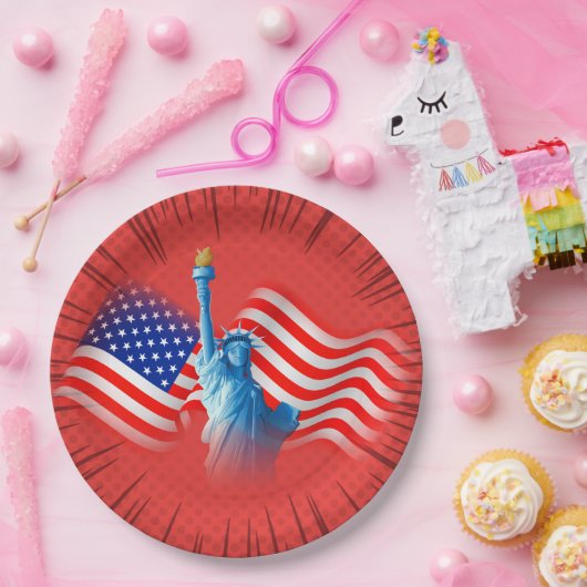 Bord rood wit blauw papier (Feest)