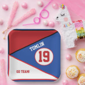 Bord rood, wit en blauw sportweddenthema Papier (Feest)