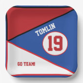 Bord rood, wit en blauw sportweddenthema Papier (Voorkant)