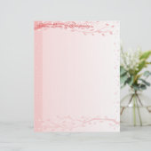 Bord Roze Bladtakken Letterkop (Staand voorkant)