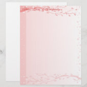 Bord Roze Bladtakken Letterkop (Voorkant / Achterkant)
