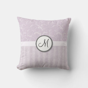 Bord - roze BloemenBosjes & Strepen met Monogram Kussen