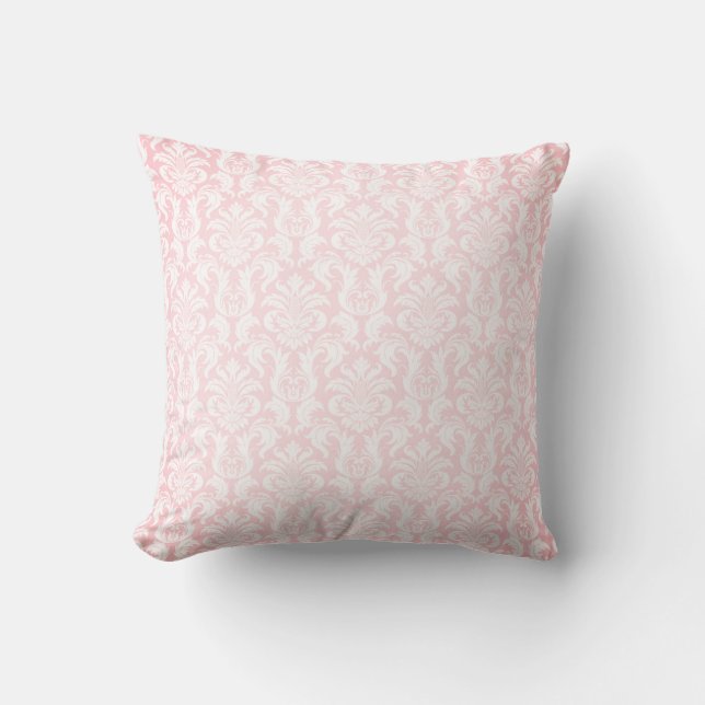 Bord Roze Damask Elegant Minimalist Custom Kussen (Voorkant)