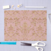Bord Roze en Metalic Goud Damask Decoupage Tissuepapier (Craft)