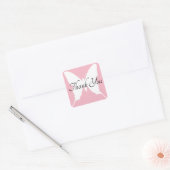 Bord Roze en Witte Vlinder Dank u Vierkante Sticker (Envelop)