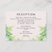 Bord Roze Foliage Cash Bar Huwelijksreceptie Informatiekaartje (Voorkant)