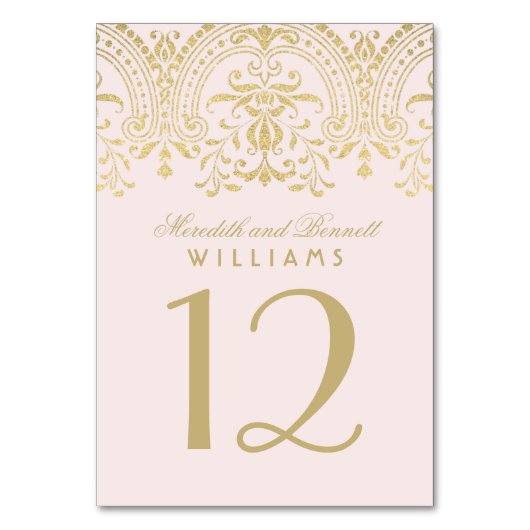 Bord Roze Goud  Glamour Bruiloft Kaart (Achterkant)