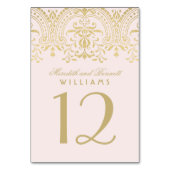 Bord Roze Goud  Glamour Bruiloft Kaart (Voorkant)