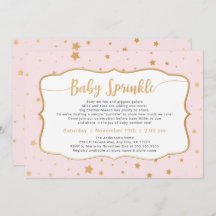 Bord Roze Gouden Sterren Baby Sprinkle