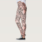  Bord Roze Kant op Zwart Leggings (Links)