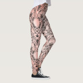  Bord Roze Kant op Zwart Leggings (Rechts)