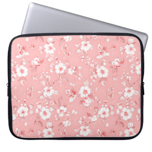 Bord Roze Landelijke stijl bloemmotief Laptop Sleeve