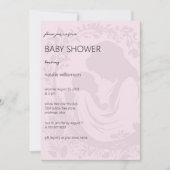 Bord Roze Moeder & Kind Silhouet Baby shower Kaart (Voorkant)